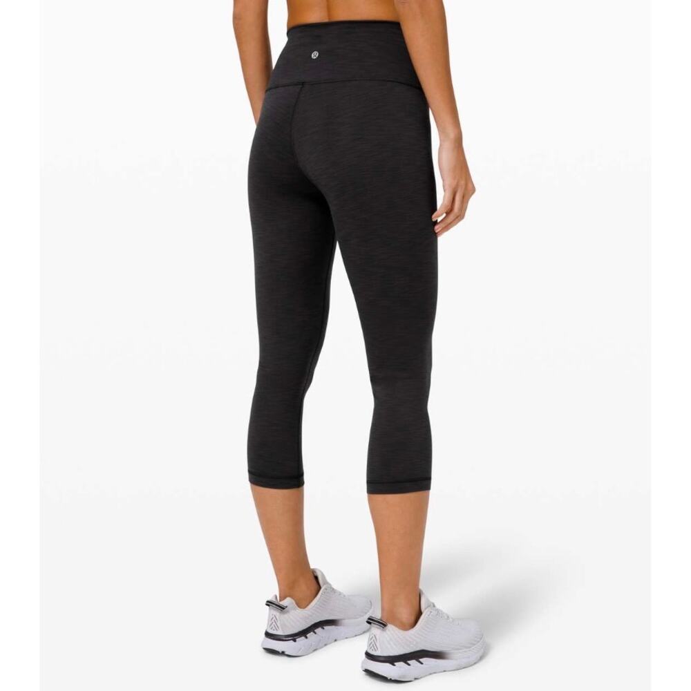 Lululemon Wunder Train High-Rise Crop 21” W6BFAS Size 4 Heather Black Activewear